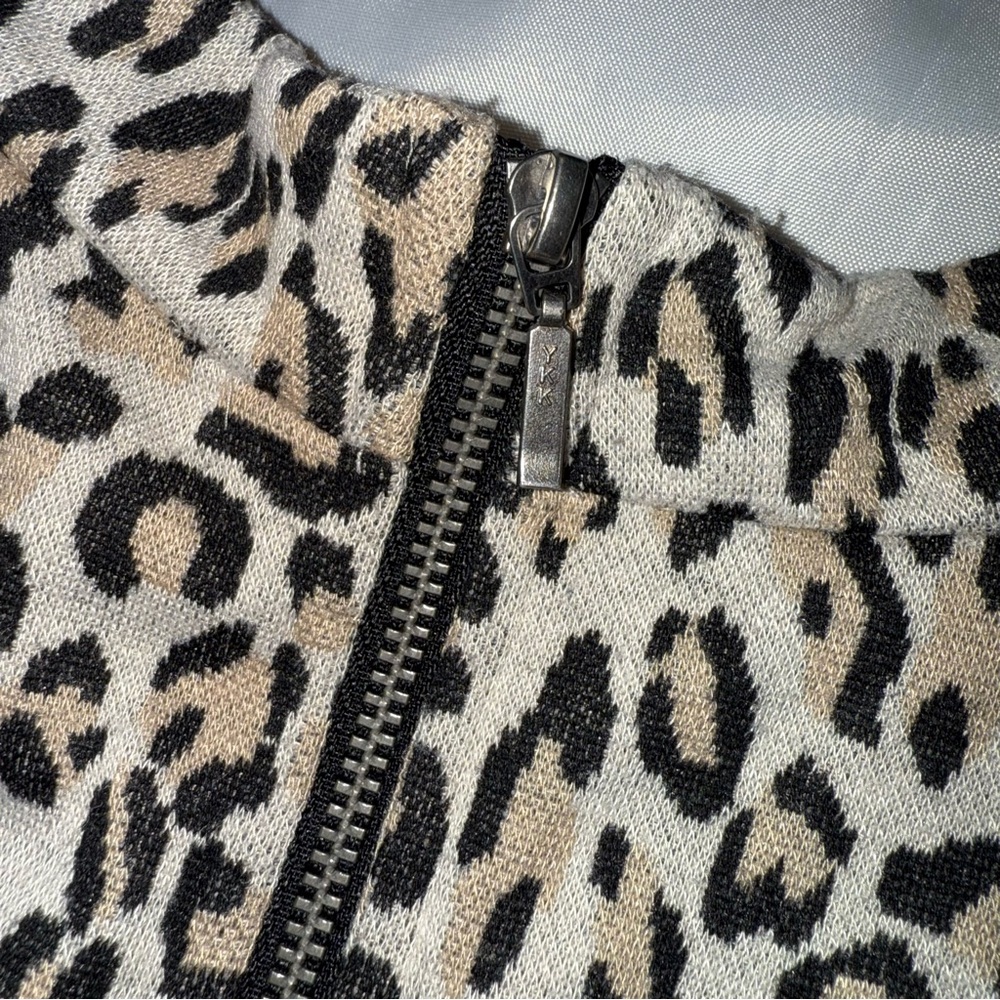 Tyler Boe Tan Leopard Animal Exotic Print Long Sleeve Women’s Dress Casual Cic - Picture 5 of 11